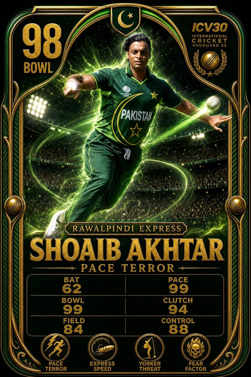 Shoaib Akhtar Vanguard XI legend card